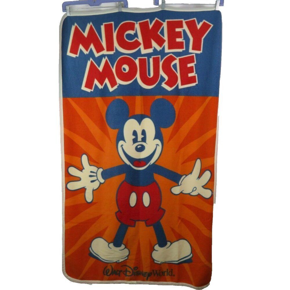 Disney Parks Mickey Mouse Fleece Throw Blanket Plush 40 x 60 Crib Retro WDW